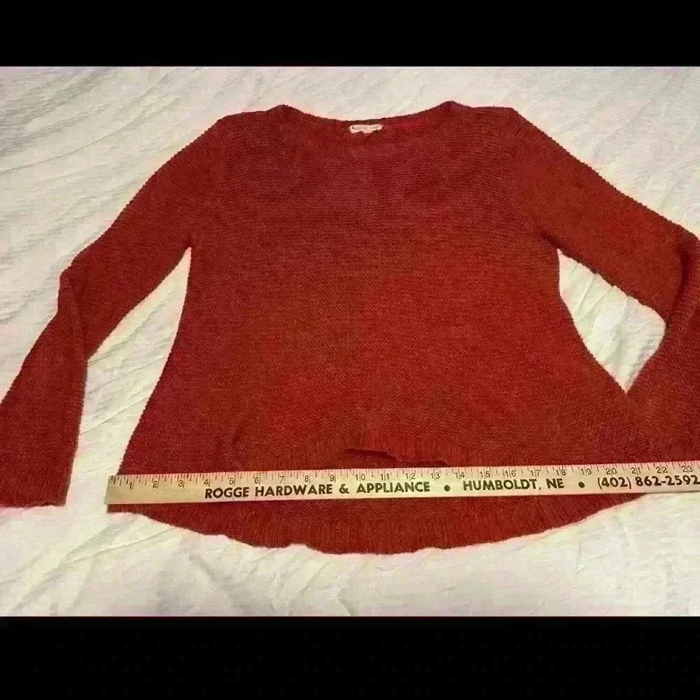 Eileen Fisher Women's Medium Sweater Burnt Orange Chunky Knit Crop NO SIZE TAG - Picture 4 of 8